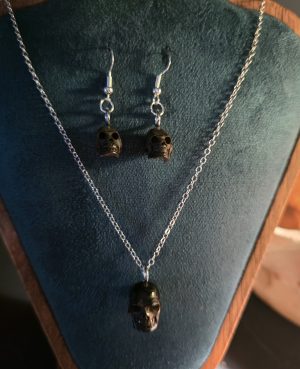 Carved Horn Necklace & Earring Set